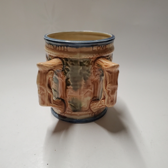 Vintage Two Handled Kissing Beer Stein Lego Japan Romantic Kitschy Cottagecore - Picture 8 of 8